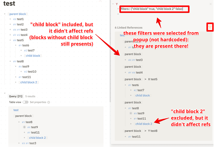 bug - filters ignore child links