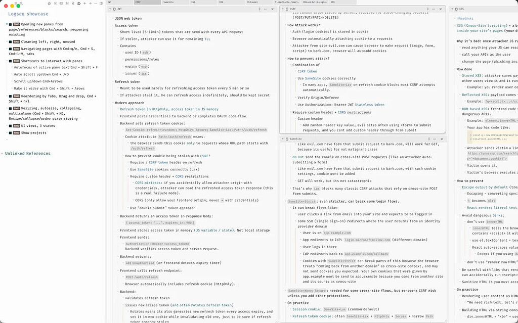 Logseq plugin that changes right side to Panes - Customization - Logseq